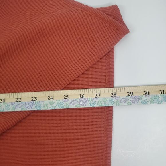 Merona Red Orange Waffle Knit Open Front Cardigan Large - Picture 6 of 11